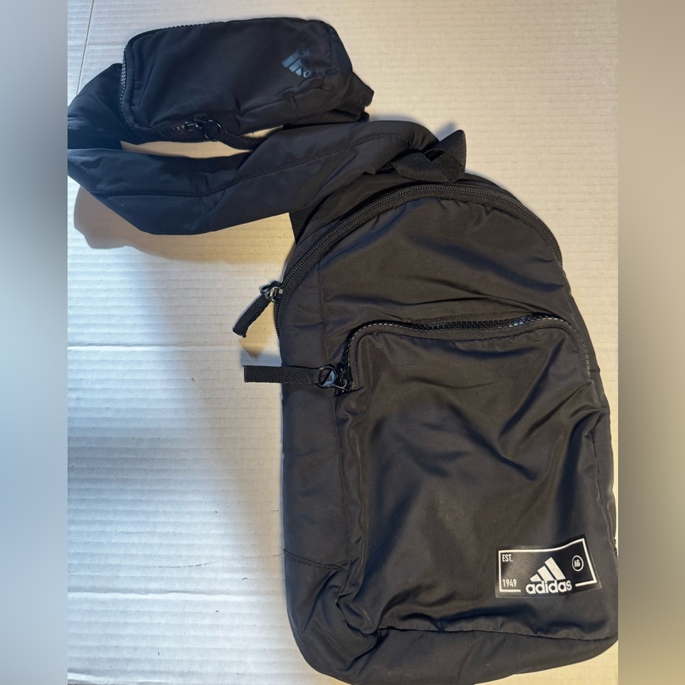 Adidas Essentials 2 Black Unisex Crossbody Sling Backpack